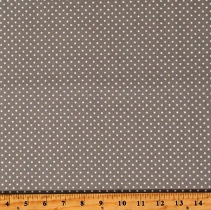 Cotton Swiss Dot Polka Dots Spots Spotted Gray Grey Fabric Print by Yard D138.20 - Picture 1 of 1