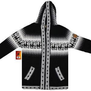 HERREN HANDGEFERTIGT ANDEN ALPAKA LAMA DESIGN REISSVERSCHLUSS HOODIE PULLOVER SCHMALE PASSFORM - Bild 1 von 64