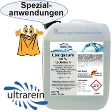 5L 5Liter Essigsäure 60% Essigessenz Universal-Reinigung Entkalkung Entkalker