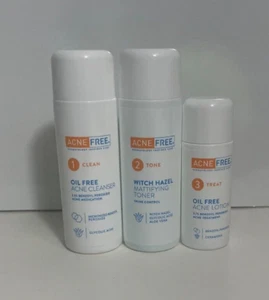 Acne Free 3 Step Acne Treatment Kit Cleanser/Toner/Lotion (Exp 5/26) - Picture 1 of 6
