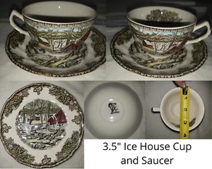 Johnson Brothers Friendly Village Ice House Cup & Saucer Coffee Tea England - Picture 1 of 1