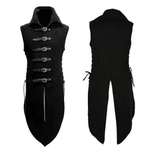 Vintage Man Medieval Pirate Knight Vest Cosplay Costume Renaissance Vest Clothes - Picture 1 of 12