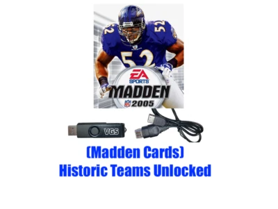 Madden NFL 2005 Roster Historic Teams Unlocked Save Original Xbox USB + Cable 05 - Image 1 of 2
