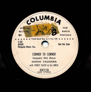 SARAH VAUGHAN on 1952 Columbia 39719 - Corner To Corner / If Someone Had Told Me - Picture 1 of 1