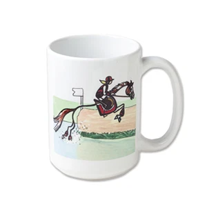 Jump Log in Water STICK Horse 15oz Ceramic Mug - Picture 1 of 1