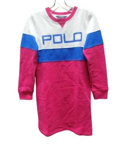 Polo Ralph Lauren FUCHSIA MULTI Girls L/S Tee Shirt Dress, Large(12-14), NWT - Picture 1 of 1