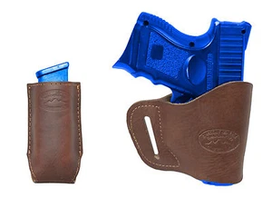 New Barsony Brown Leather Yaqui Holster+Mag Pouch HK KAHR FNX Compact 9mm 40 45 - Picture 1 of 12