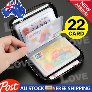 Men's Credit Card Holder Leather Wallet Business Case Slim ID Purse 22 Card AUS - Picture 1 of 9