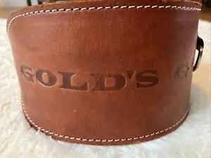 Vintage Gold's Gym Brown Full Grain Leather Weight Lifting Belt Medium - Picture 1 of 15