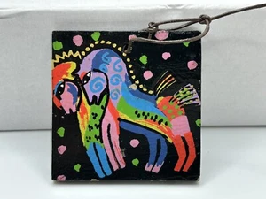 Laurel Burch Ornament Miniatur bemalt Pferd Plakette - Bild 1 von 9