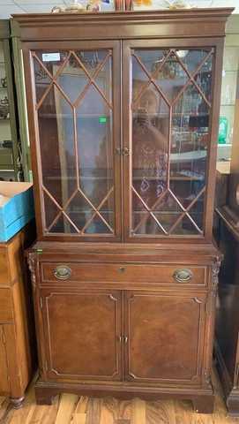 Vintage  Mahogany China Cabinet Cover