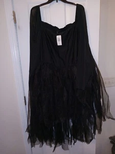 TORRID 5 HI LOW DRESS GOTHIC FAIRY PRINCESS OFF THE SHOULDER COS  SZ 5 BLACK - Picture 1 of 7