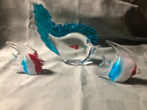 Vintage Blown Glass Tropical Fish Statue, Modern Art Glass Decorative - Picture 1 of 8