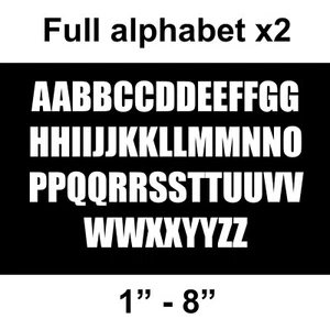 Alphabet Letters A-Z set of 2 Vinyl Sticker Decals 52 total impact - Picture 1 of 1