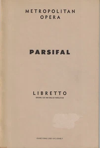 Parsifal Metropolitan Opera Libretto G Schirmer 1963 Taschenbuch Wagner - Bild 1 von 1