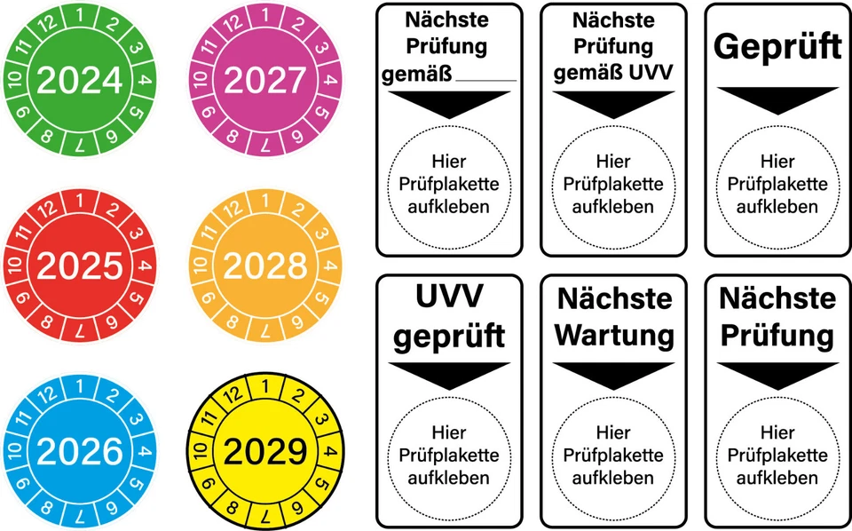 UVV Plaketten Jahresplaketten Wartung Unterlage Prüfplaketten BGV D27 - Bild 1 von 1