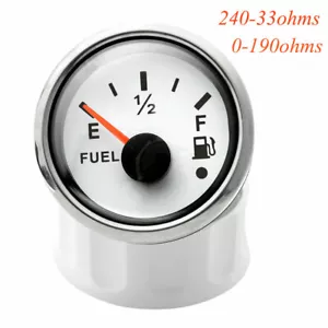 2'' 52mm Fuel Level Gauge 240-33ohm/0-190ohm For Car Boat Marine Yacht USA STOCK - Foto 1 di 7