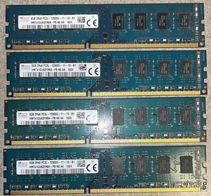 Lot of 4 HMT41GU6DFR8A -PB 8GB RAM PC3L-12800u DDR3-1600MHz 2Rx8 Hynix - Picture 1 of 2