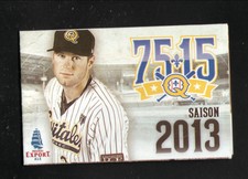 Quebec Capitales--2013 Pocket Schedule--Le Groupe Vertdure--CanAm League