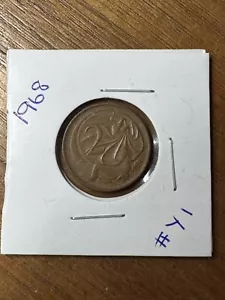 🩸SPARSE AUSTRALIA 1968 TWO CENT COIN🩸2 CENT COIN FRILLED NECK LIZARD #Y1🩸 - Picture 1 of 2