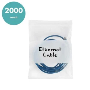 2 Mil Clear 8x8 Zipper White Block Top Seal Reclosable Plastic Bags 8"x 8" 2000 - Picture 1 of 6