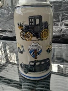 Bierkrug Taxi Genossenschaft München Mercedes Benz 1985 mit Zinndeckel NEU !!! - Bild 1 von 9