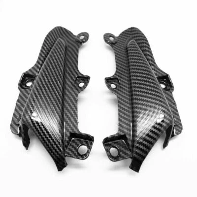 Cubierta del panel de ajuste lateral de nariz delantera de fibra de carbono para HONDA CBR500R 2013-2015 Foto 1 de 4