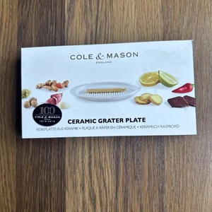 Cole & Mason Ceramic Grater Plate Porcelain & Wooden Handled Brush England - Picture 1 of 13