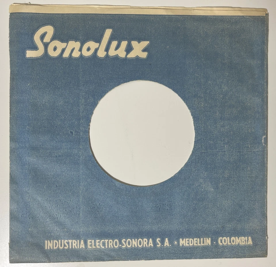 VTG Sonolux Generic Blue 45 Record Comp Sleeve NO VINYL! Medellin Colombia Latin - Image 1 of 2