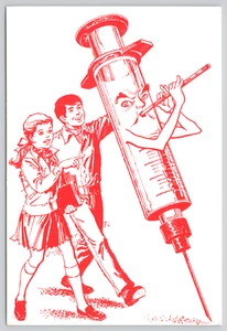 Postcard Satan's Waiting Children With Anthropomorphic Syringe Playing Flute - Imagen 1 de 2