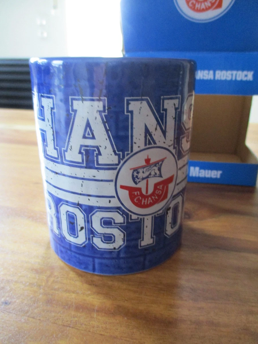 F.C. Hansa Rostock Tasse 'Mauer' – Blau-weiße Keramiktasse Mit Relief-Design | 0,3 Liter, Spülmaschinenfest