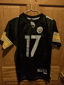 Pittsburgh Steelers Reebok Jersey Mike Wallace #17 Black Youth 10/12 NFL On... - Picture 1 of 14
