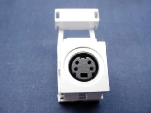 Leviton White QuickPort 4-Pin S-Video Jack 110 Termination Cat 5 5e 6 40734-SVW - Picture 1 of 5