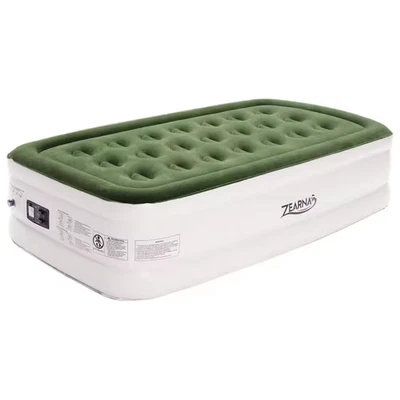 18 In. Green Twin Air Mattress with Built-In Pump and Double Air Chamber for Cam - Image 1 of 4