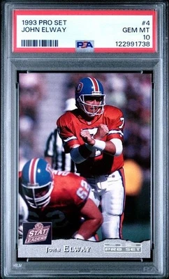 1993 Pro Set #4 John Elway Card PSA 10 RARE Low Pop 14 HOF Denver Broncos QB  - Image 1 of 2