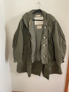 Vintage 50s Parka Coat M51 Fishtail Khaki Field Jacket US Liner Medium Wool - Bild 1 von 19