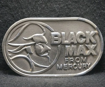 XA21127 VINTAGE AÑOS 70 **NEGRO MAX DE MERCURY** HÉLICE DE BARCO HEBILLA DE CINTURÓN PARA HOMBRE Foto 1 de 2