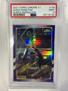 2021 Topps Chrome Formula 1 - Purple Refractor #139 Lewis Hamilton /399 PSA 9 - Picture 1 of 2