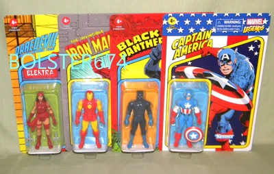 CAPITÁN AMÉRICA IRON MAN ELEKTRA PANTERA NEGRA Marvel Legends Retro 3.75" 2021 Foto 1 de 4