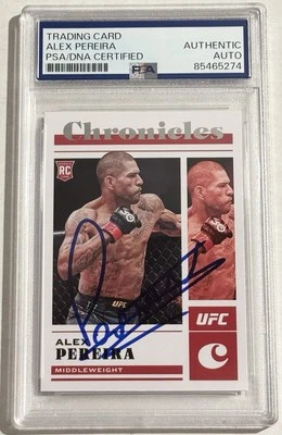 Alex Pereira Signed Autographed 2023 Chronicles UFC Rookie Card PSA/DNA Slabbed - Image 1 of 2