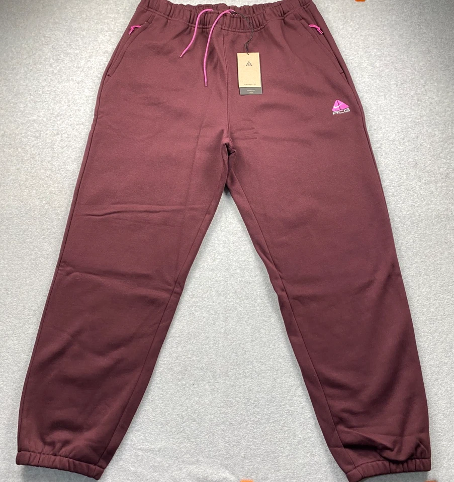 Nike ACG Lungs Therma-FIT Repel Tuff Fleece Pants Sz Medium Burgundy FV8650-652