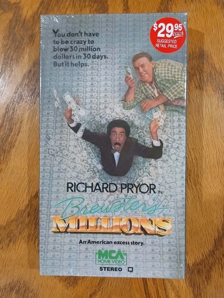 Brewster's Millions VHS SEALED MCA Richard Pryor John Candy 1st Print Watermarks - Image 1 of 4