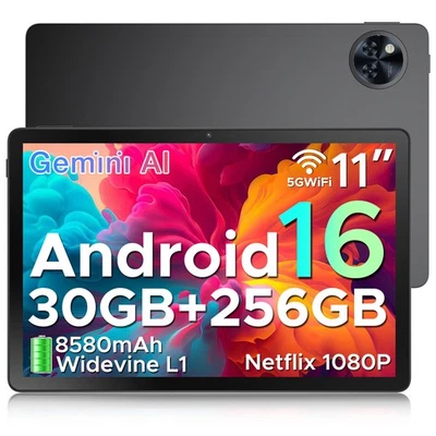 DOOGEE U11Pro Android 16 Tablet 11 Zoll Gemini AI 30GB+256GB 8580mAh Widevine L1 - Bild 1 von 4