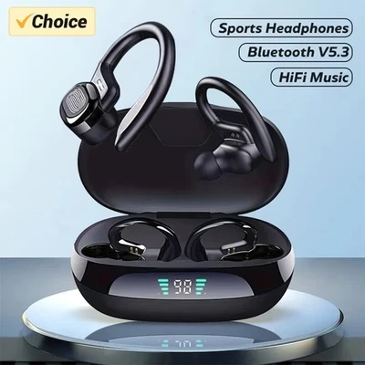 Wireless Bluetooth Earphones Sports Headphones Ear Hook Running Earbuds Headset - Image 1 of 4