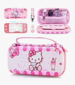 Lindo Estuche Rígido Rosa para Interruptor con Bolsillos y Accesorios - Imagen 1 de 9