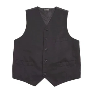 Men's Vest Umo Lorenzo Size Small Black Smooth Pattern Formal, Casual, Work  - Picture 1 of 10