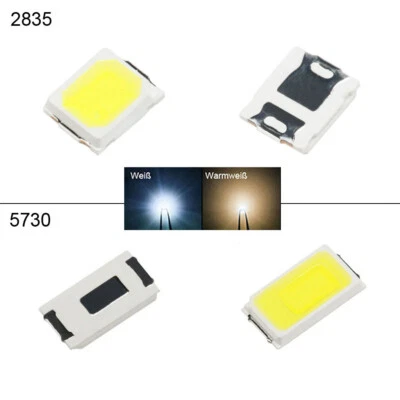 SMD LED 2835/5730 bianco/bianco caldo diodi luminosi super luminosi 2800-3000k/6000-6500k - Immagine 1 di 4
