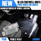 2x Golf MK5 MK6 MK7 7.5 LED VW White Footwell Door Interior Lights under smd oem