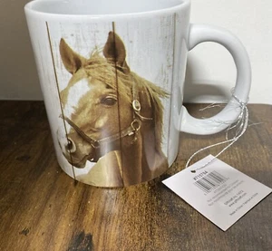 Taza de café Brown Horse blanca, grande 15 oz. Café, cacao caliente, té. - Imagen 1 de 8
