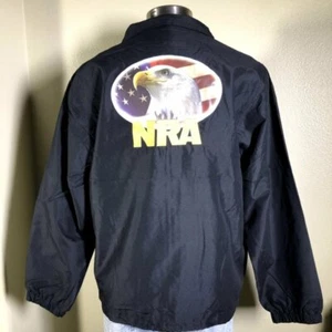 NRA National Rifle Association Eagle Black Jacket Windbreaker Men's XL NWOT NEW! - Picture 1 of 7
